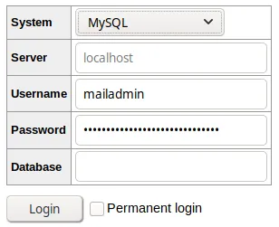 Login to Adminer