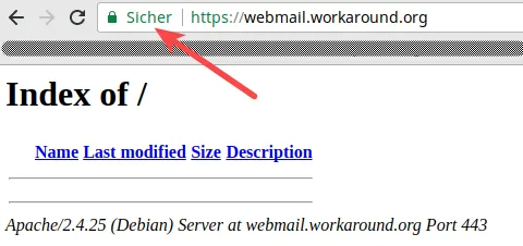 Browser bar showing successful encryption